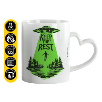 Keep the Rest, Κούπα καρδιά χερούλι λευκή, κεραμική, 330ml