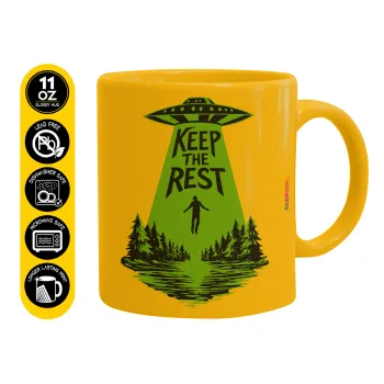 Keep the Rest, Κούπα, κεραμική κίτρινη, 330ml