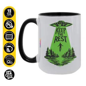 Keep the Rest, Κούπα Mega 15oz, κεραμική Μαύρη, 450ml