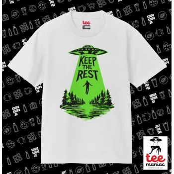 Keep the Rest, ΛΕΥΚΟ Κλασικό T-Shirt, διπλής ραφής, χωρίς πλευρικές ραφές από 100% βαμβάκι. Vegan & OEKO-TEX πιστοποιημένο.