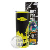 Neon Yellow Travel Tumbler θερμό, μεταλλικό καλαμάκι(Ανωξείδωτο 304 Food grade, BPA free, 600ml)