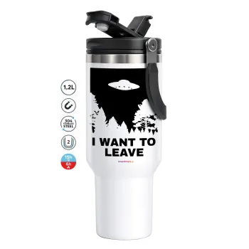 I Want to Leave UFO, Mega Travel Mug / Κούπα Ταξιδίου, διπλού τοιχώματος (θερμό) 1,2L