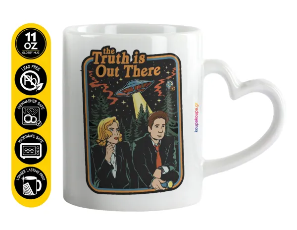 The truth is out there — Mug heart handle, ceramic, 330ml