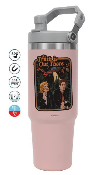 The truth is out there — ΡΟΖ Travel Tumbler Θερμός με χερούλι και καλαμάκι 890ml