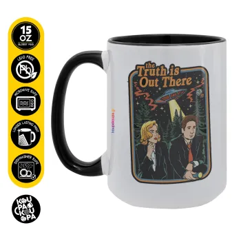 The truth is out there, Κούπα Mega 15oz, κεραμική Μαύρη, 450ml