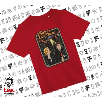 The truth is out there, ΚΟΚΚΙΝΟ Άνετο παιδικό T-Shirt από 100% βαμβάκι, για κάθε μέρα. Vegan & OEKO-TEX πιστοποιημένο.