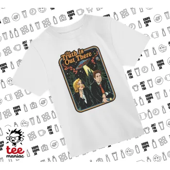 The truth is out there, ΛΕΥΚΟ Άνετο παιδικό T-Shirt από 100% βαμβάκι, για κάθε μέρα. Vegan & OEKO-TEX πιστοποιημένο.