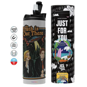 The truth is out there, Tumbler ποτήρι θερμό ΓΚΡΙ από ανοξείδωτο ατσάλι 600ml