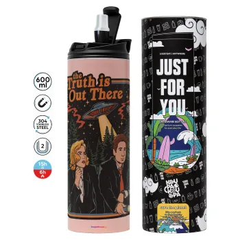 The truth is out there, Tumbler ποτήρι θερμό ΡΟΖ από ανοξείδωτο ατσάλι 600ml