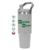 ΓΚΡΙ Travel Tumbler Θερμός με χερούλι και καλαμάκι 890ml
