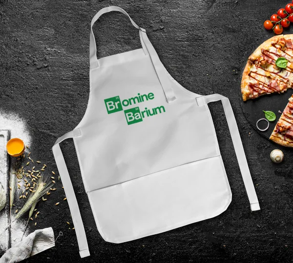 Breaking Bad Parody Bromine Barium — Kids' full-length chef apron (adjustable, with 2 pockets)