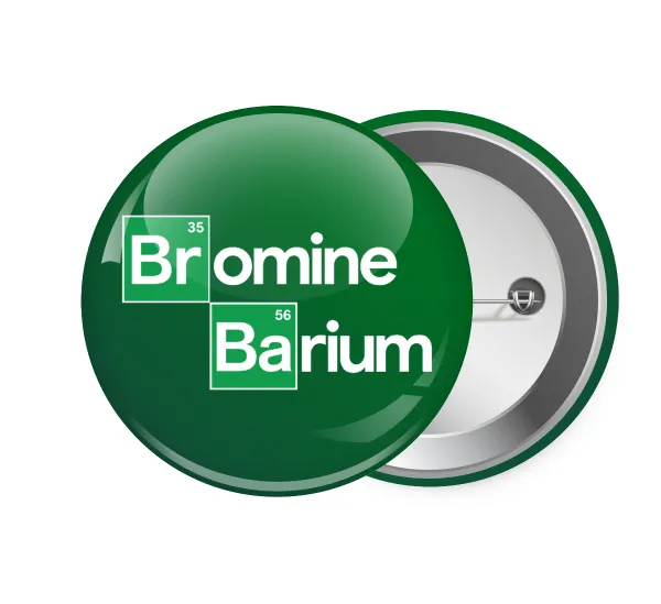 Breaking Bad Parody Bromine Barium — Pin badge, 7.5cm