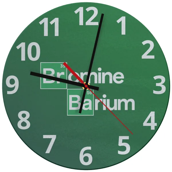 Breaking Bad Parody Bromine Barium — Ρολόι τοίχου γυάλινο (30cm)