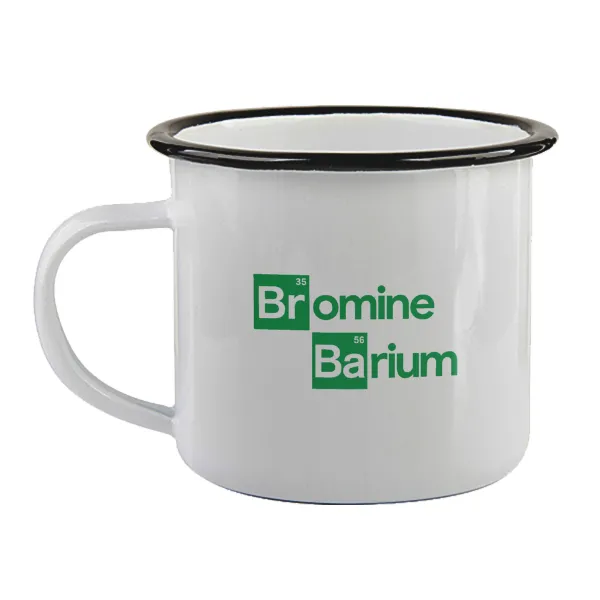 Breaking Bad Parody Bromine Barium — Κούπα εμαγιέ με μαύρο χείλος 360ml
