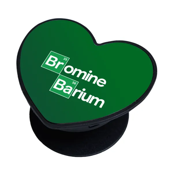 Breaking Bad Parody Bromine Barium — Phone holder stand, heart, black, hand grip for mobile phones