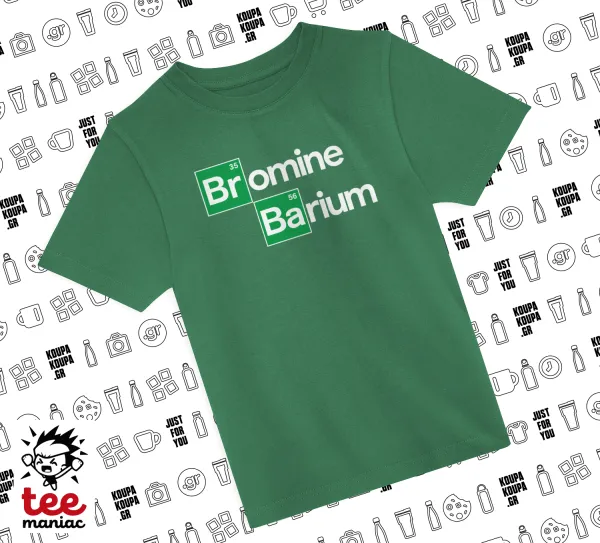 Breaking Bad Parody Bromine Barium — ΠΡΑΣΙΝΟ Άνετο παιδικό T-Shirt από 100% βαμβάκι, για κάθε μέρα. Vegan & OEKO-TEX πιστοποιημένο.