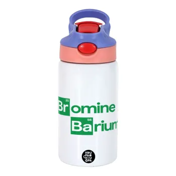 Breaking Bad Parody Bromine Barium, Παιδικό παγούρι θερμό, ανοξείδωτο, με καλαμάκι ασφαλείας, ροζ/μωβ (350ml)