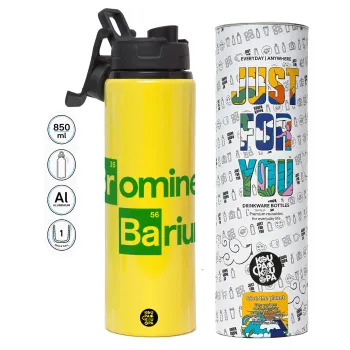 Breaking Bad Parody Bromine Barium, Μεταλλικό παγούρι νερού με καπάκι ασφαλείας, αλουμινίου 850ml
