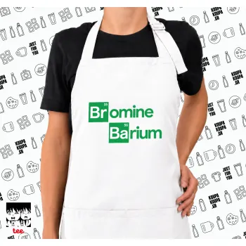 Breaking Bad Parody Bromine Barium, Λευκή Ποδιά μαγειρικής Σεφ με τσέπες (ΕΝΗΛΙΚΩΝ, ΛΕΥΚΗ)