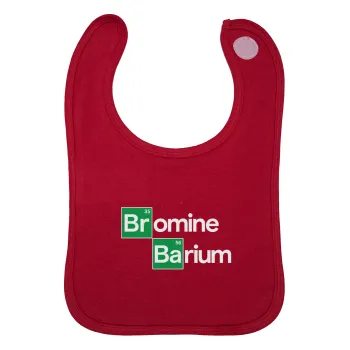 Breaking Bad Parody Bromine Barium, Σαλιάρα με Σκρατς Κόκκινη 100% Organic Cotton (0-18 months)