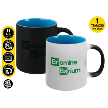 Breaking Bad Parody Bromine Barium, Κούπα Μαγική εσωτερικό μπλε, κεραμική 330ml που αλλάζει χρώμα με το ζεστό ρόφημα