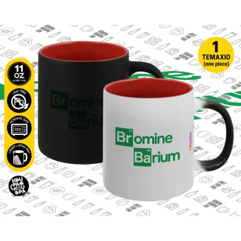 Breaking Bad Parody Bromine Barium, Κούπα Μαγική εσωτερικό κόκκινο, κεραμική, 330ml που αλλάζει χρώμα με το ζεστό ρόφημα