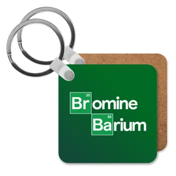 Breaking Bad Parody Bromine Barium, Μπρελόκ Ξύλινο τετράγωνο MDF
