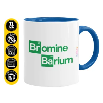 Breaking Bad Parody Bromine Barium, Κούπα χρωματιστή μπλε, κεραμική, 330ml