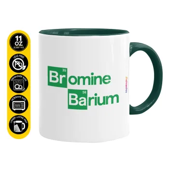 Breaking Bad Parody Bromine Barium, Κούπα χρωματιστή πράσινη, κεραμική, 330ml