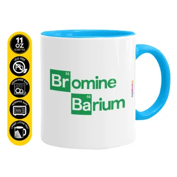 Breaking Bad Parody Bromine Barium, Κούπα χρωματιστή γαλάζια, κεραμική, 330ml