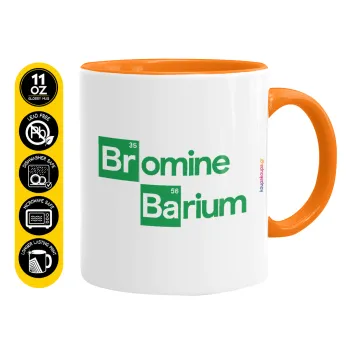 Breaking Bad Parody Bromine Barium, Κούπα χρωματιστή πορτοκαλί, κεραμική, 330ml