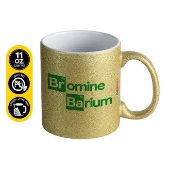 Breaking Bad Parody Bromine Barium, Κούπα Χρυσή Glitter που γυαλίζει, κεραμική, 330ml