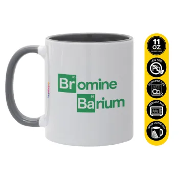 Breaking Bad Parody Bromine Barium, Κούπα χρωματιστή γκρι, κεραμική, 330ml