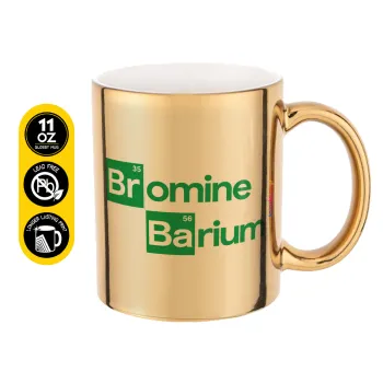 Breaking Bad Parody Bromine Barium, Κούπα κεραμική, χρυσή καθρέπτης, 330ml