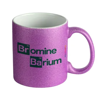 Breaking Bad Parody Bromine Barium, Κούπα Μωβ Glitter που γυαλίζει, κεραμική, 330ml