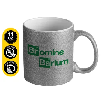 Breaking Bad Parody Bromine Barium, Κούπα Ασημένια Glitter που γυαλίζει, κεραμική, 330ml