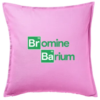 Breaking Bad Parody Bromine Barium, Μαξιλάρι καναπέ ΡΟΖ 100% βαμβάκι, περιέχεται το γέμισμα (50x50cm)