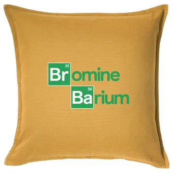 Breaking Bad Parody Bromine Barium, Μαξιλάρι καναπέ Κίτρινο 100% βαμβάκι, περιέχεται το γέμισμα (50x50cm)