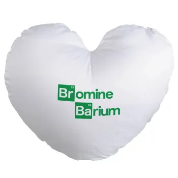 Breaking Bad Parody Bromine Barium, Μαξιλάρι καναπέ καρδιά 40x40cm περιέχεται το  γέμισμα