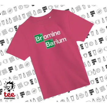 Breaking Bad Parody Bromine Barium, ΡΟΖ παιδικό T-Shirt από 100% βαμβάκι, για κάθε μέρα. Vegan & OEKO-TEX πιστοποιημένο.