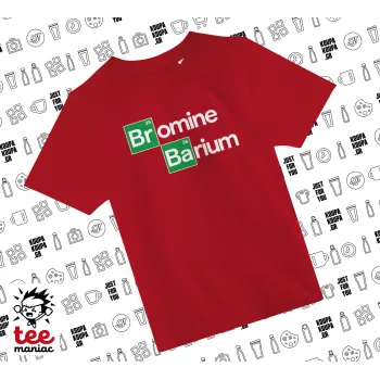 Breaking Bad Parody Bromine Barium, ΚΟΚΚΙΝΟ Άνετο παιδικό T-Shirt από 100% βαμβάκι, για κάθε μέρα. Vegan & OEKO-TEX πιστοποιημένο.
