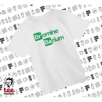 Breaking Bad Parody Bromine Barium, ΛΕΥΚΟ Άνετο παιδικό T-Shirt από 100% βαμβάκι, για κάθε μέρα. Vegan & OEKO-TEX πιστοποιημένο.