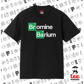 Breaking Bad Parody Bromine Barium, ΜΑΥΡΟ Κλασικό T-Shirt, διπλής ραφής, χωρίς πλευρικές ραφές από 100% βαμβάκι. Vegan & OEKO-TEX πιστοποιημένο.