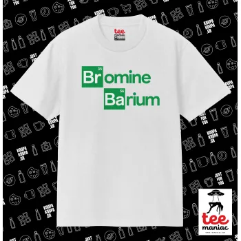 Breaking Bad Parody Bromine Barium, ΛΕΥΚΟ Κλασικό T-Shirt, διπλής ραφής, χωρίς πλευρικές ραφές από 100% βαμβάκι. Vegan & OEKO-TEX πιστοποιημένο.
