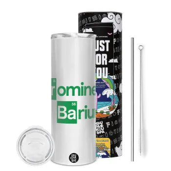 Breaking Bad Parody Bromine Barium, Tumbler ποτήρι θερμό από ανοξείδωτο ατσάλι 600ml, με μεταλλικό καλαμάκι & βούρτσα καθαρισμού