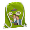 Τσάντα πλάτης πουγκί GYMBAG LIME GREEN, με τσέπη (40x48cm) & χονδρά κορδόνια
