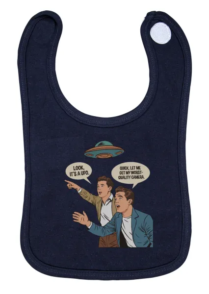 Look! It's a UFO — Σαλιάρα με Σκρατς 100% Organic Cotton Μπλε (0-18 months)