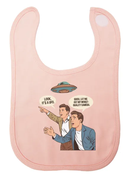 Look! It's a UFO — Σαλιάρα με Σκρατς ΡΟΖ 100% Organic Cotton (0-18 months)