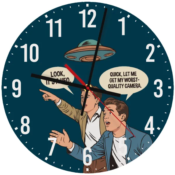 Look! It's a UFO — Ρολόι τοίχου ξύλινο 30cm