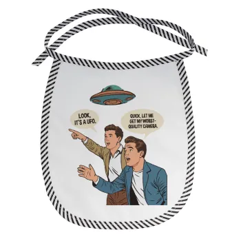 Look! It's a UFO, Σαλιάρα μωρού αλέκιαστη με κορδόνι Μαύρη